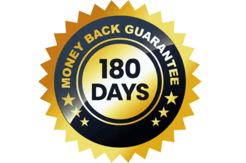 180-day money back guarantee badge